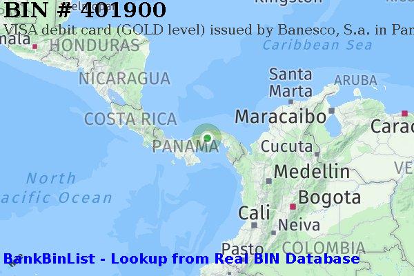 BIN 401900 VISA debit Panama PA