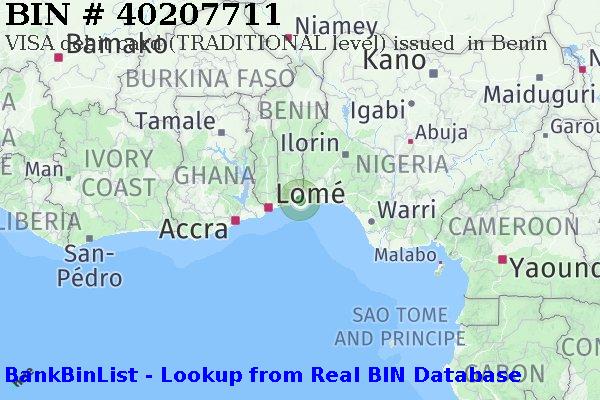 BIN 40207711 VISA debit Benin BJ