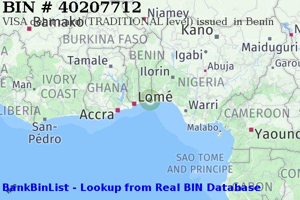 BIN 40207712 VISA debit Benin BJ