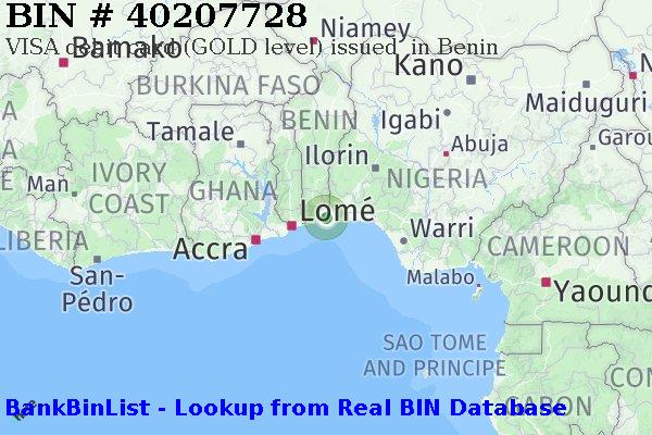 BIN 40207728 VISA debit Benin BJ