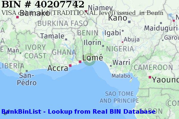 BIN 40207742 VISA debit Benin BJ