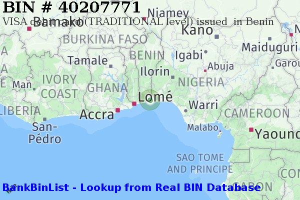 BIN 40207771 VISA debit Benin BJ