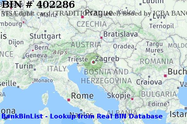 BIN 402286 VISA debit Croatia HR