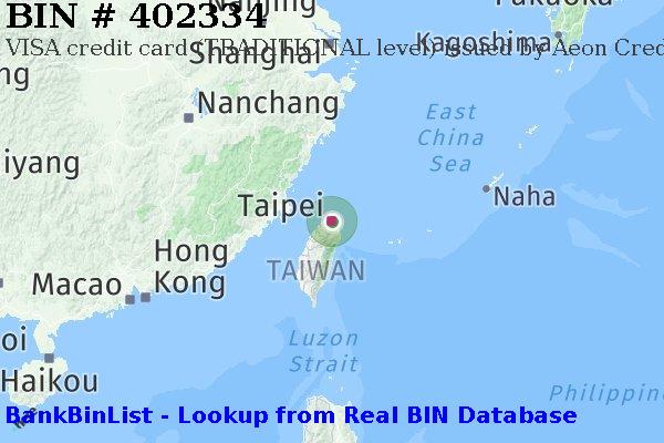 BIN 402334 VISA credit Taiwan TW
