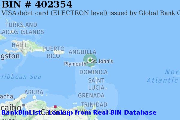 BIN 402354 VISA debit Antigua and Barbuda AG