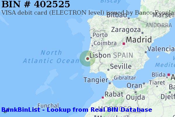 BIN 402525 VISA debit Portugal PT