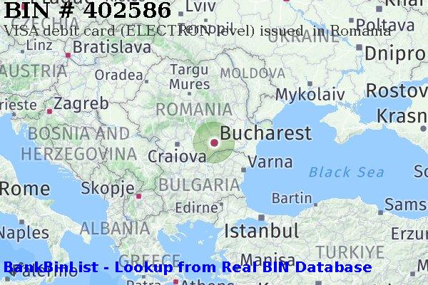 BIN 402586 VISA debit Romania RO