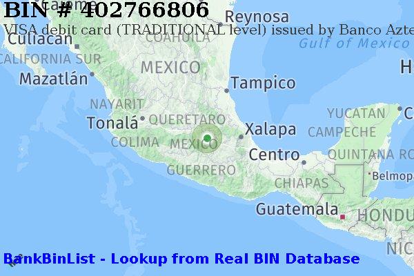 BIN 402766806 VISA debit Mexico MX