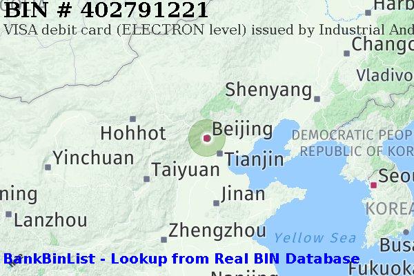 BIN 402791221 VISA debit China CN