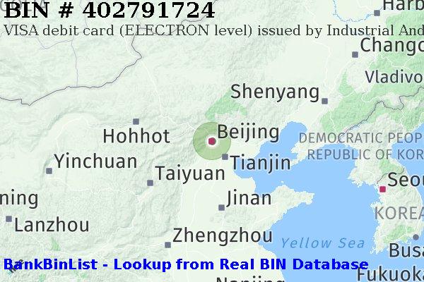 BIN 402791724 VISA debit China CN