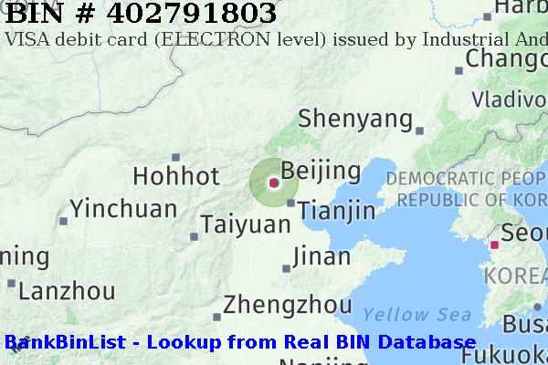 BIN 402791803 VISA debit China CN