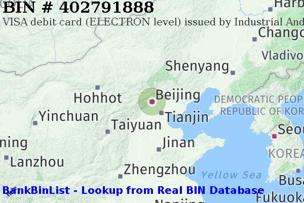 BIN 402791888 VISA debit China CN