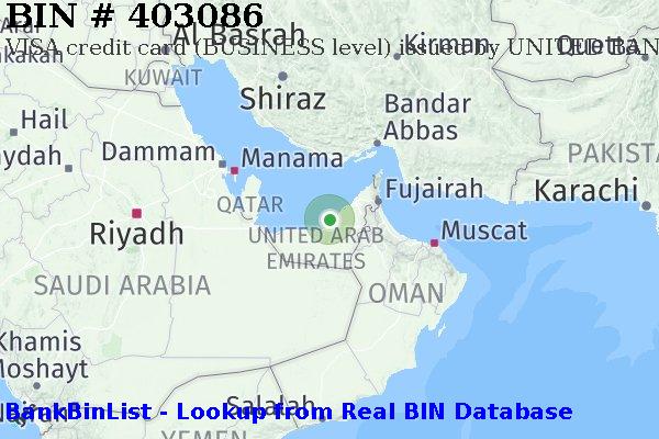 BIN 403086 VISA credit United Arab Emirates AE