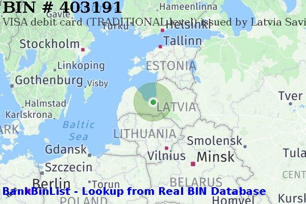 BIN 403191 VISA debit Latvia LV