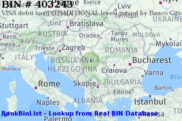 BIN 403243 VISA debit Serbia RS