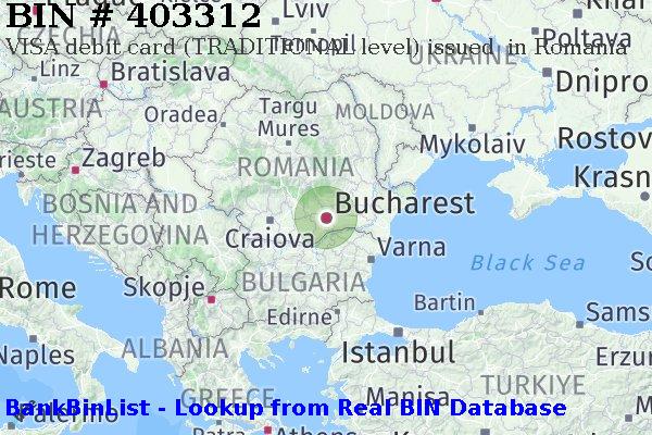 BIN 403312 VISA debit Romania RO
