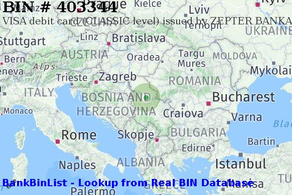 BIN 403344 VISA debit Serbia RS