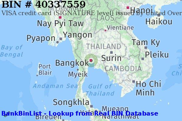 BIN 40337559 VISA credit Thailand TH