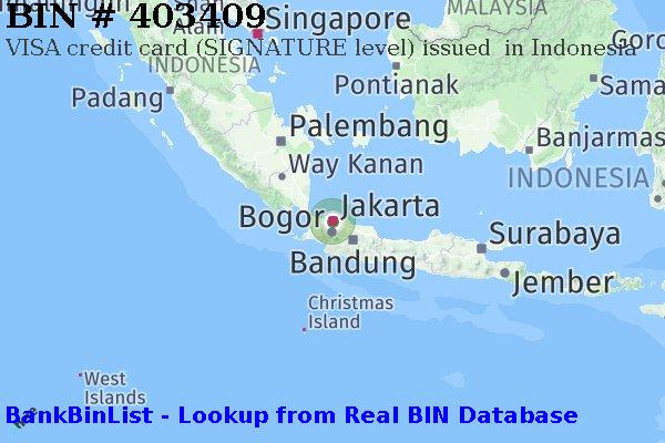 BIN 403409 VISA credit Indonesia ID