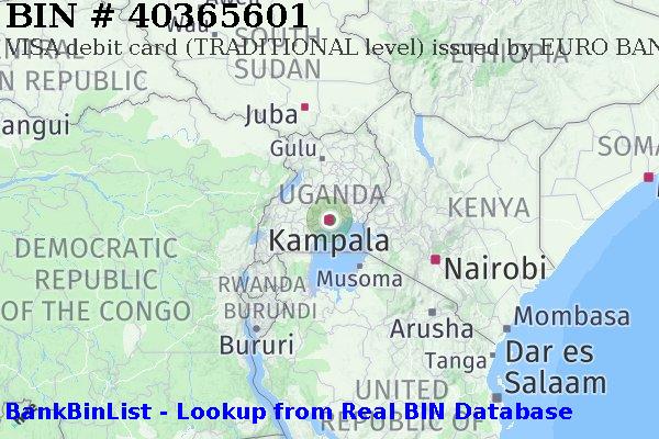 BIN 40365601 VISA debit Uganda UG