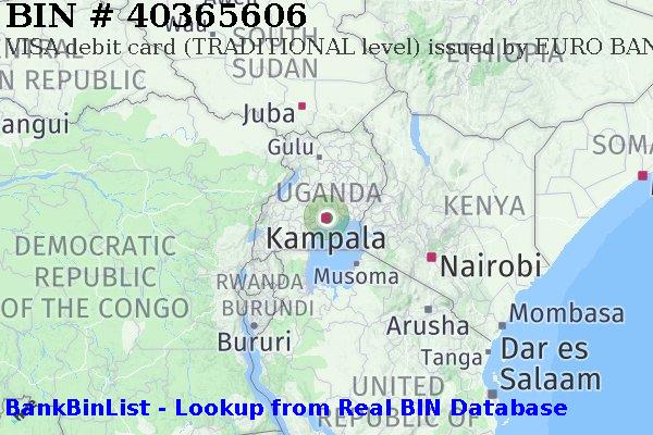 BIN 40365606 VISA debit Uganda UG