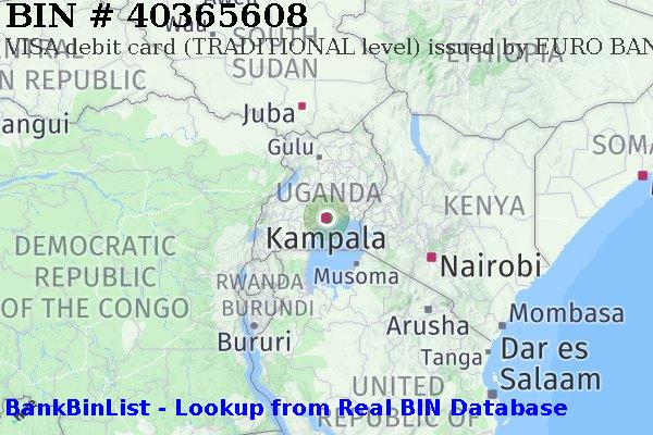 BIN 40365608 VISA debit Uganda UG