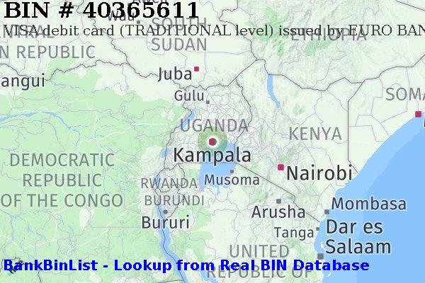 BIN 40365611 VISA debit Uganda UG
