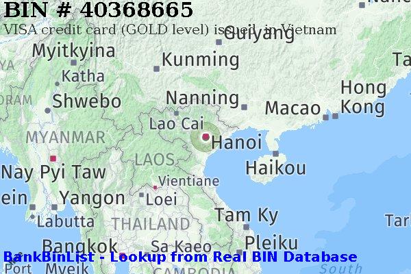 BIN 40368665 VISA credit Vietnam VN