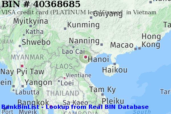 BIN 40368685 VISA credit Vietnam VN