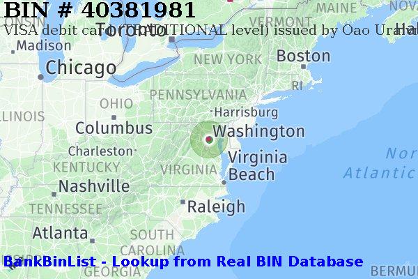BIN 40381981 VISA debit United States US