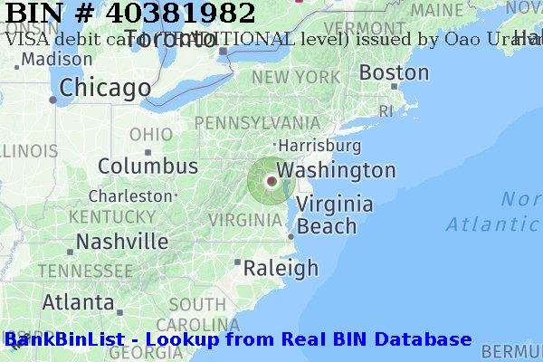 BIN 40381982 VISA debit United States US