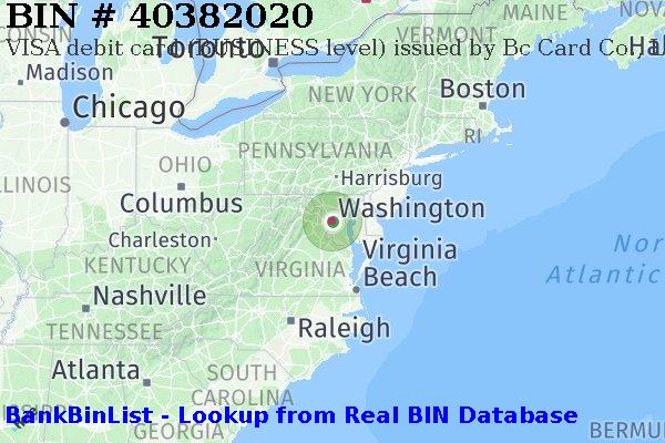 BIN 40382020 VISA debit United States US
