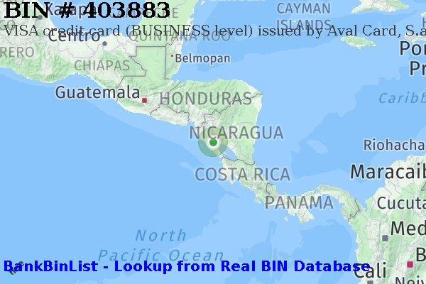 BIN 403883 VISA credit Nicaragua NI