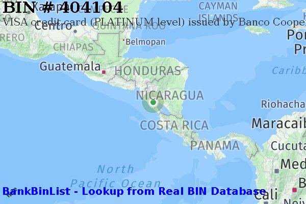 BIN 404104 VISA credit Nicaragua NI
