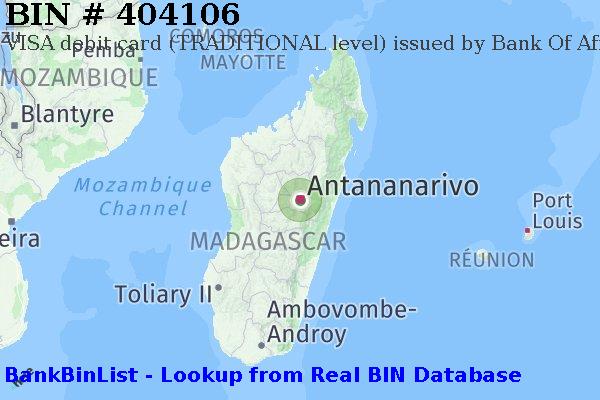 BIN 404106 VISA debit Madagascar MG