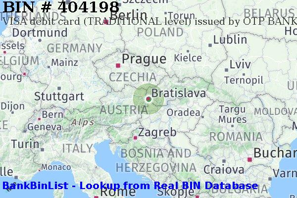 BIN 404198 VISA debit Slovakia (Slovak Republic) SK