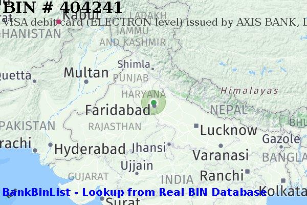 BIN 404241 VISA debit India IN