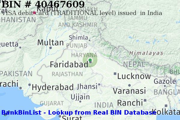BIN 40467609 VISA debit India IN