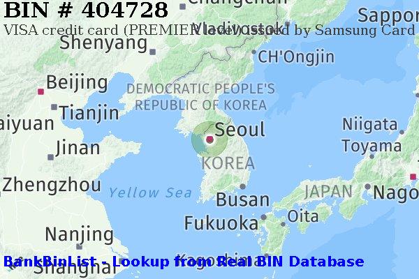 BIN 404728 VISA credit South Korea KR