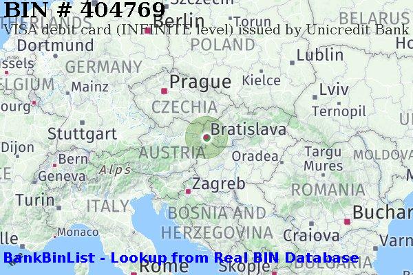 BIN 404769 VISA debit Slovakia (Slovak Republic) SK