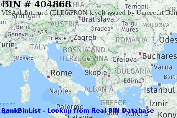 BIN 404868 VISA debit Bosnia and Herzegovina BA