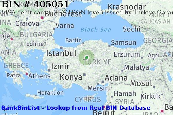 BIN 405051 VISA debit Turkey TR