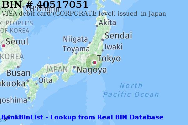 BIN 40517051 VISA debit Japan JP