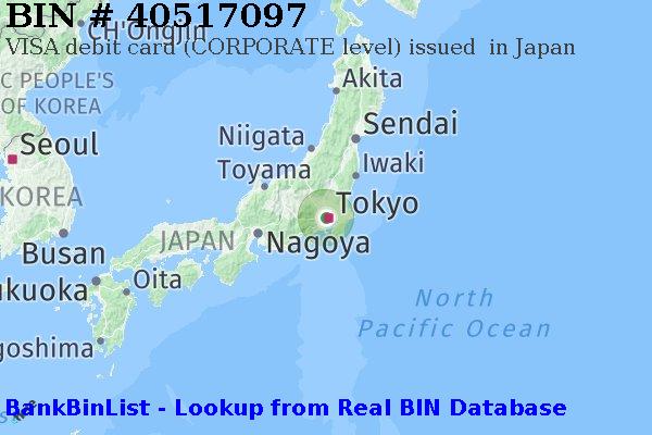 BIN 40517097 VISA debit Japan JP