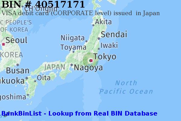 BIN 40517171 VISA debit Japan JP