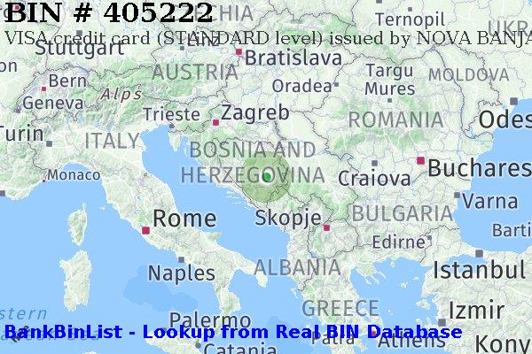 BIN 405222 VISA credit Bosnia and Herzegovina BA