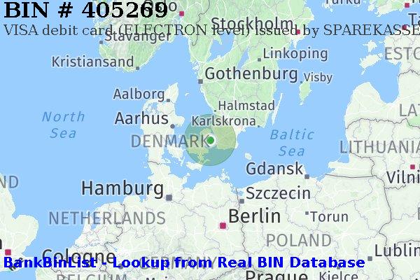 BIN 405269 VISA debit Denmark DK
