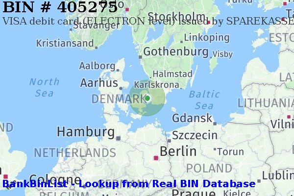 BIN 405275 VISA debit Denmark DK