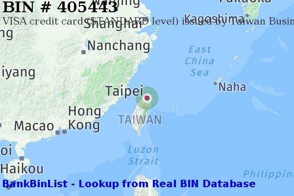 BIN 405443 VISA credit Taiwan TW