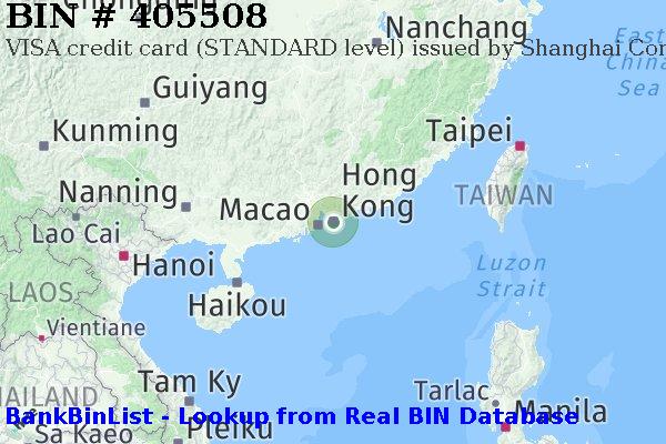 BIN 405508 VISA credit Hong Kong HK